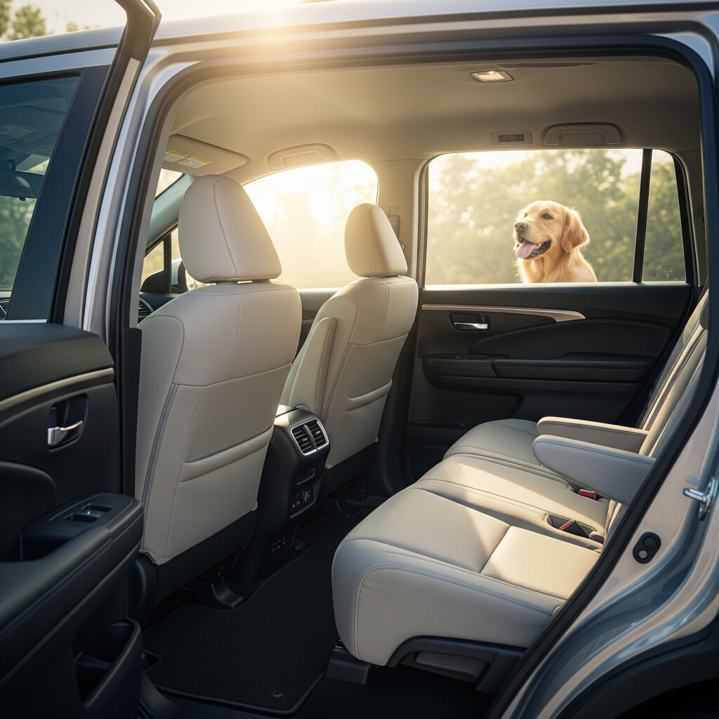 Ozone generator machine inside a car interior