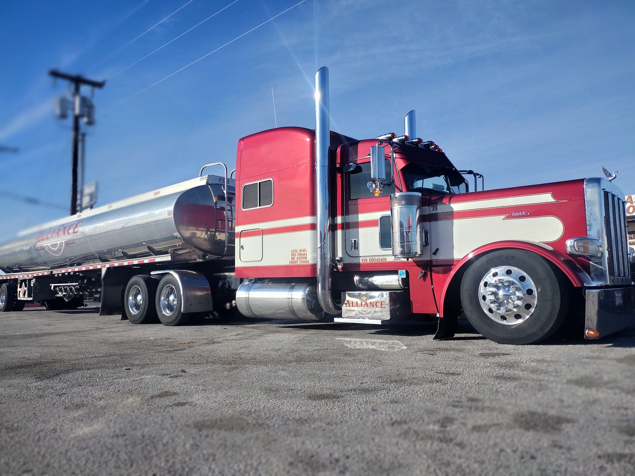 A clean semi-truck cab after a professional wash