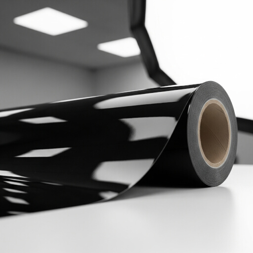 Example of Gloss Black Metallic vehicle wrap material